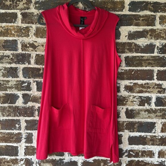 NWT Focus Sleeveless Cotton Cowl Neck Top Size Large - Picture 2 of 7